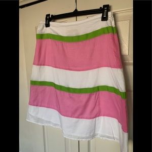 London Jean Pink & White Colorblock Cotton Skirt
